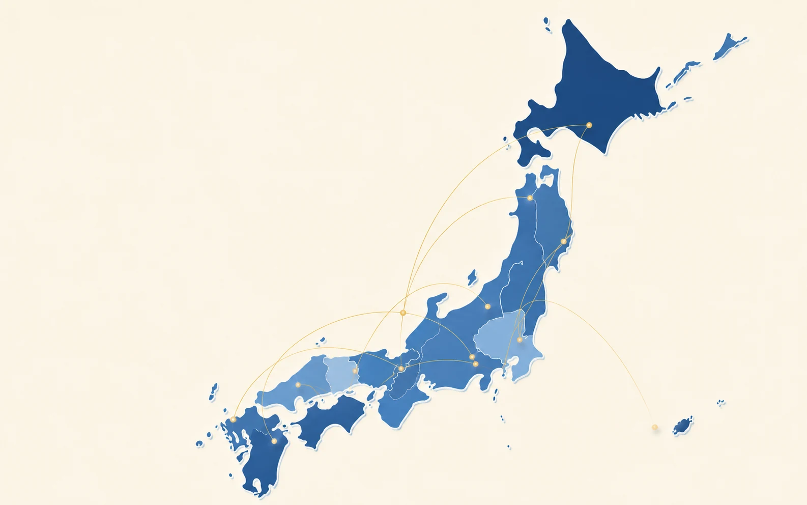 日本全国へつながる対応エリアのイメージ